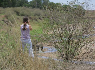 Visitor taking picks